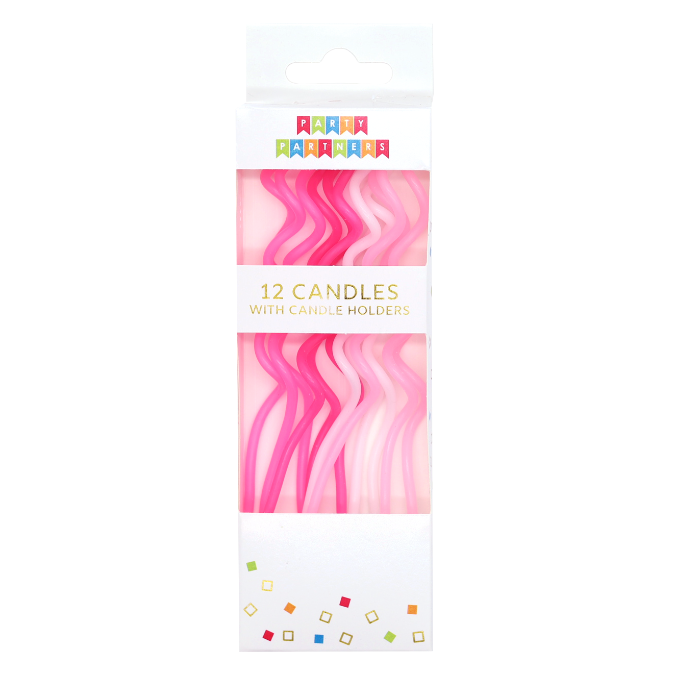 Candle Set - 12 Spiral Pink